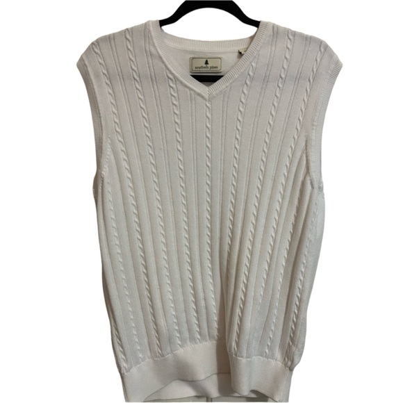 Southern Pines White Cable Knit Golf Vest - Picture 1 of 7